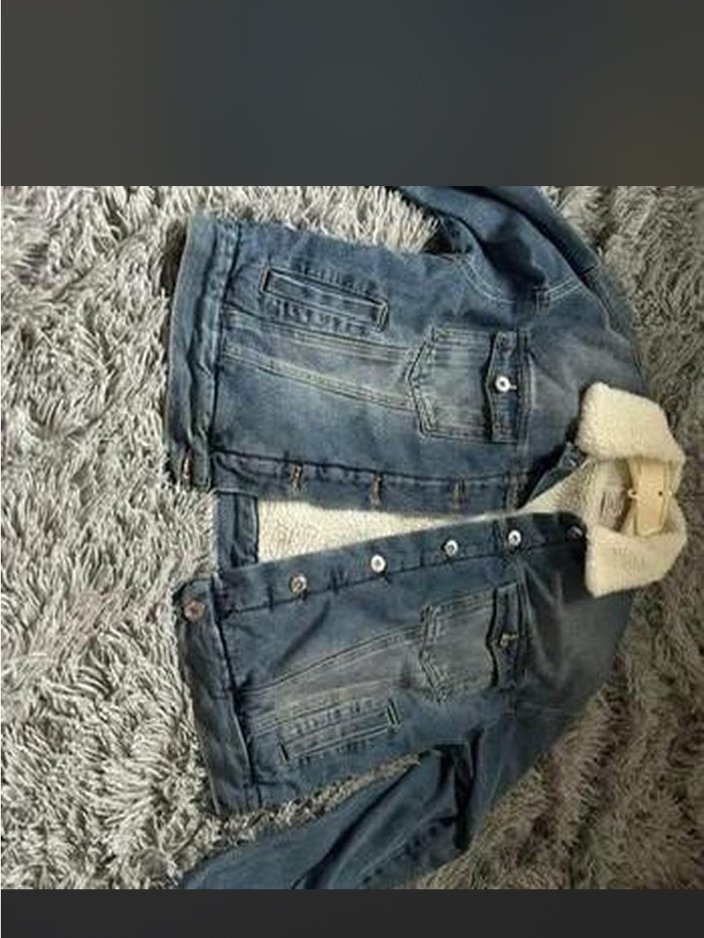 Women's Blue Denim Jacket with Cream Sherpa Collar